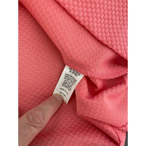 Island Trends Womens XL extra large sleeveless dress coral pink and white knit - Picture 8 of 8